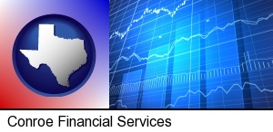 a financial chart in Conroe, TX