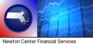 a financial chart in Newton Center, MA